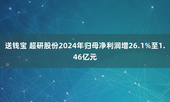 送钱宝 超研股份2024年归母净利润增26.1%至1.46亿元
